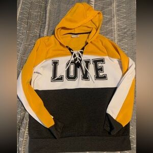 Bobbie Brooks Love Hoodie New Yellow Black